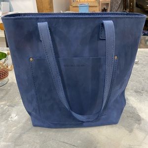Portland leather company Deep Water sueded leather tote